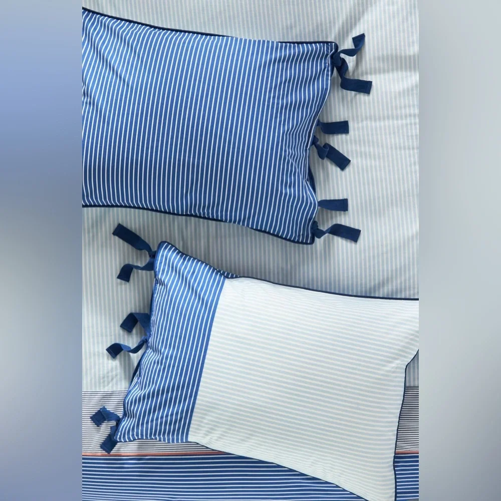 Anthropologie Livia Cotton Stripe Printed Duvet Cover and 2 Shams, King